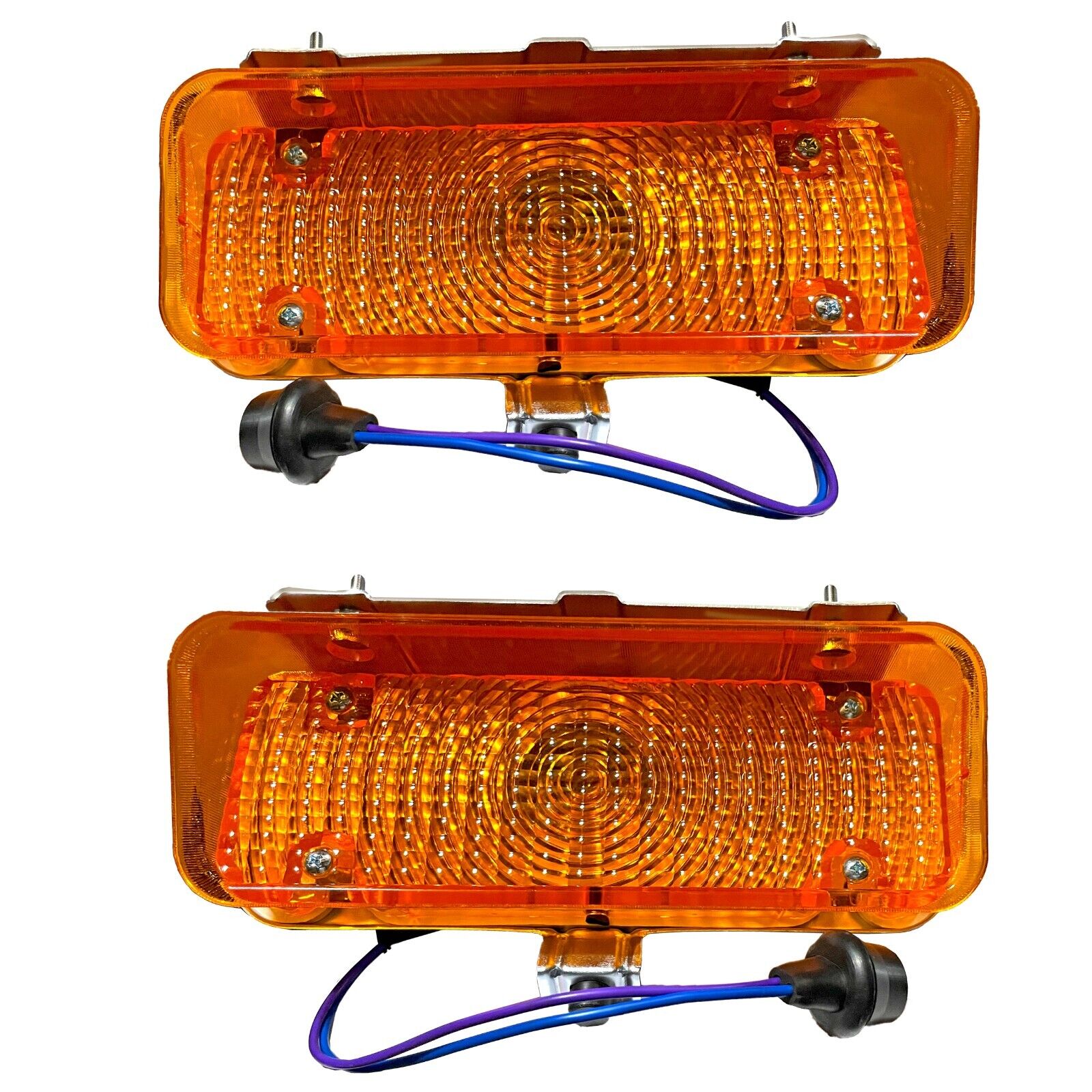 1971 1972 Chevy Pickup Truck Park Lamp Light Assembly Amber Lens Pair Right&Left
