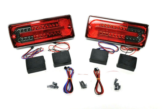 Fits 1990~2011 Mercedes Benz G W463 LED Tail Lamp Chrome RIM Red Smoke