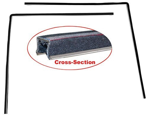 DOOR GLASS RUN CHANNEL 1966-77 FORD BRONCO PAIR