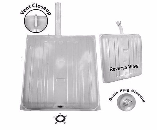 1959 1960 Chevy Bel Air Impala Fuel Gas Tank Galvanized w/Drain Plug - 16 Gallon