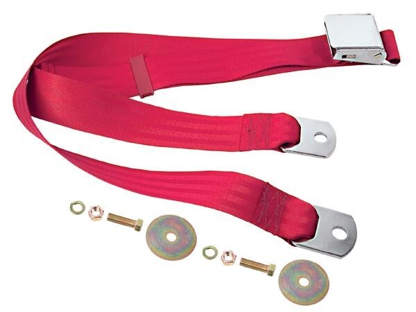 SEAT BELT DARK RED 74" LIFT BUCKLE LATCH FORD MUSTANG