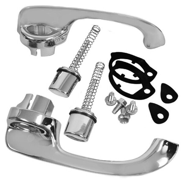 1969 1970 Impala Door Handle Outside Front Pair 4 Door w/Push Button Hardware