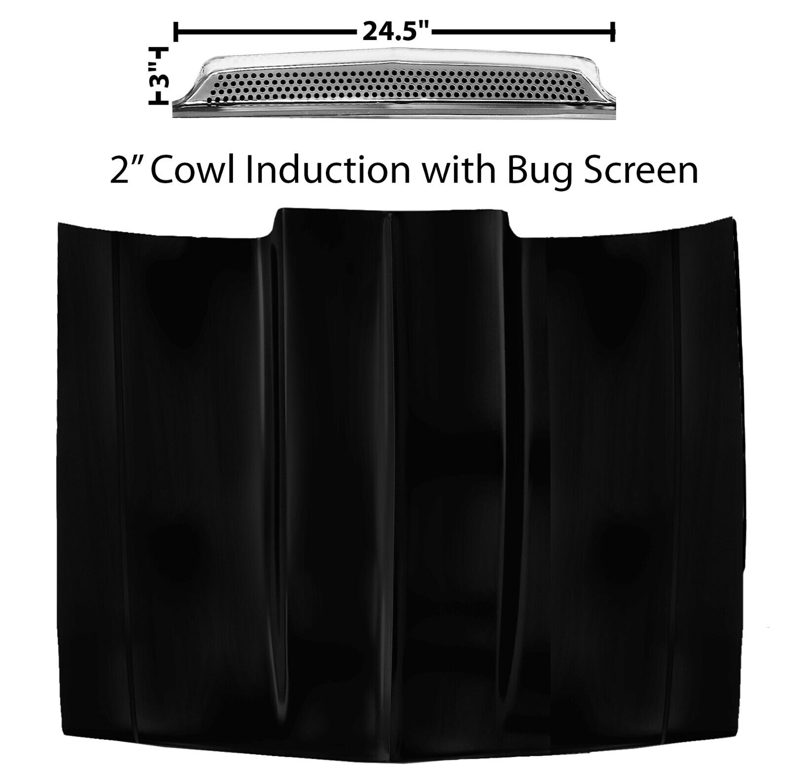 1981 82 83 84 85 86 87 Chevy Pickup Truck HOOD w/Bug Screen 2" Cowl Induction