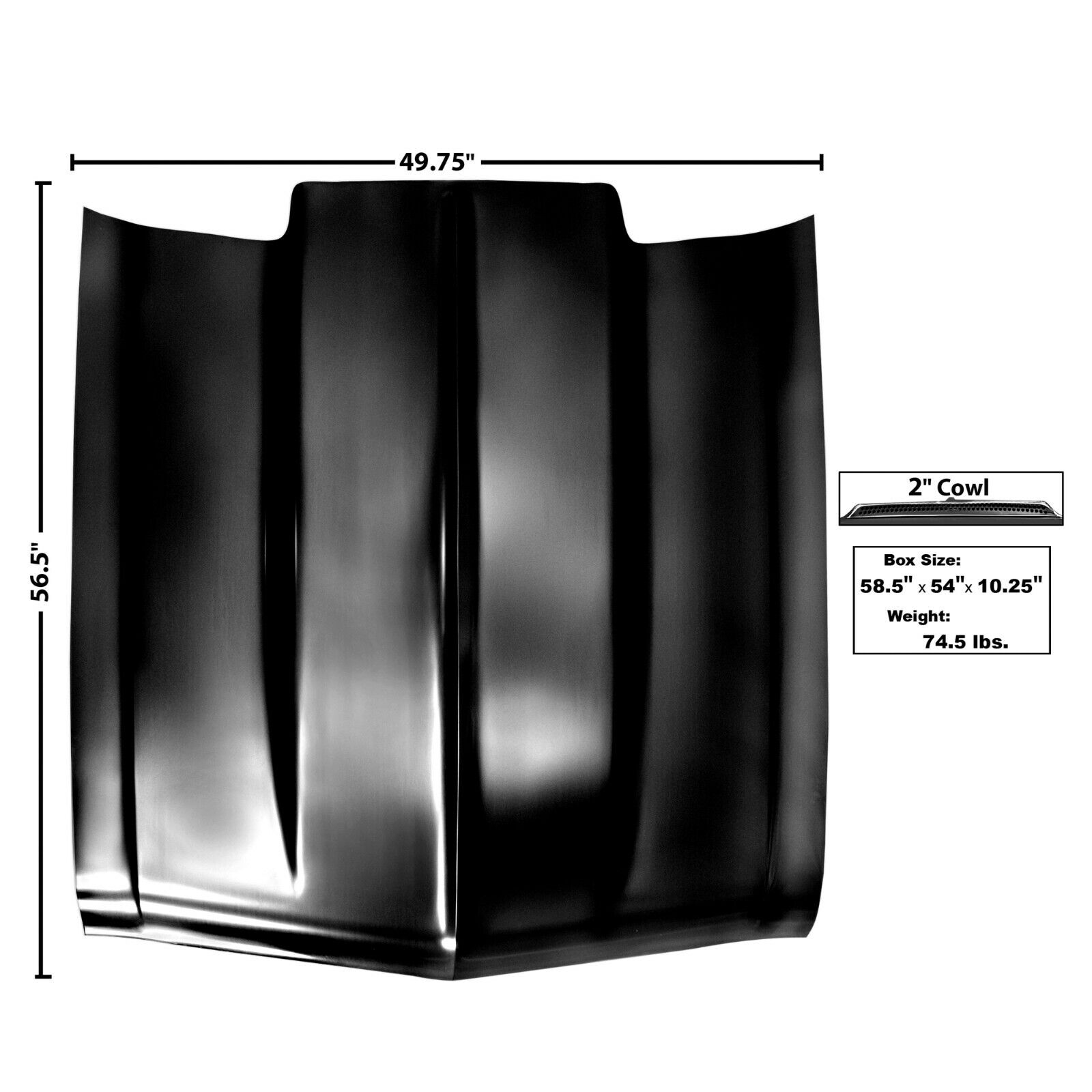 1968~1972 Nova Hood w/ 2 Inch Cowl EDP Coated Steel Dynacorn