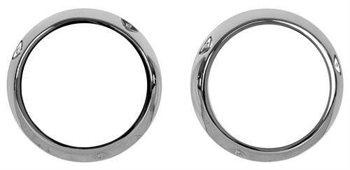 FRONT HEAD LAMP CHROME BEZEL 1966-70 FORD BRONCO PAIR