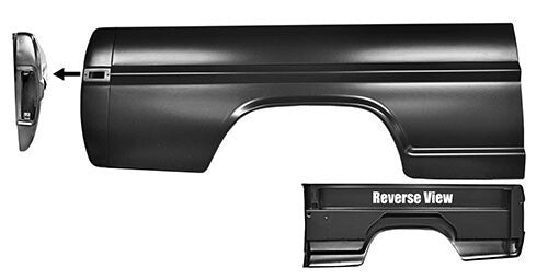 BEDSIDE ASSEMBLY RH 1970-72 FORD TRUCK 6.5FT W/ REAR CORNER PANEL STYLESIDE
