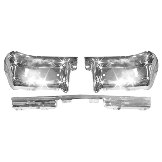1963 Chevy Impala Rear Bumper - 3 PCS Set Heavy Duty Chrome Metal Dynacorn