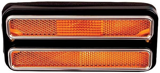 FRONT MARKER LENS AMBER W/ CHROME TRIM 1968-72 CHEVROLET TRUCK