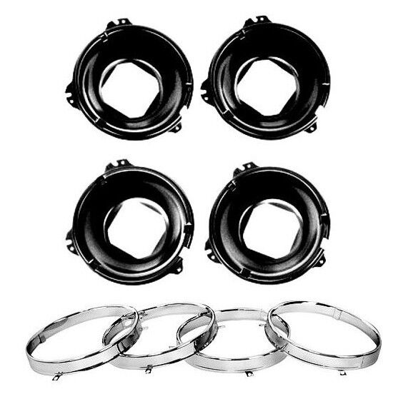 64~69 Chevelle El Camino GTO Headlight Mounting Bucket w/Retainer Rings Dynacorn