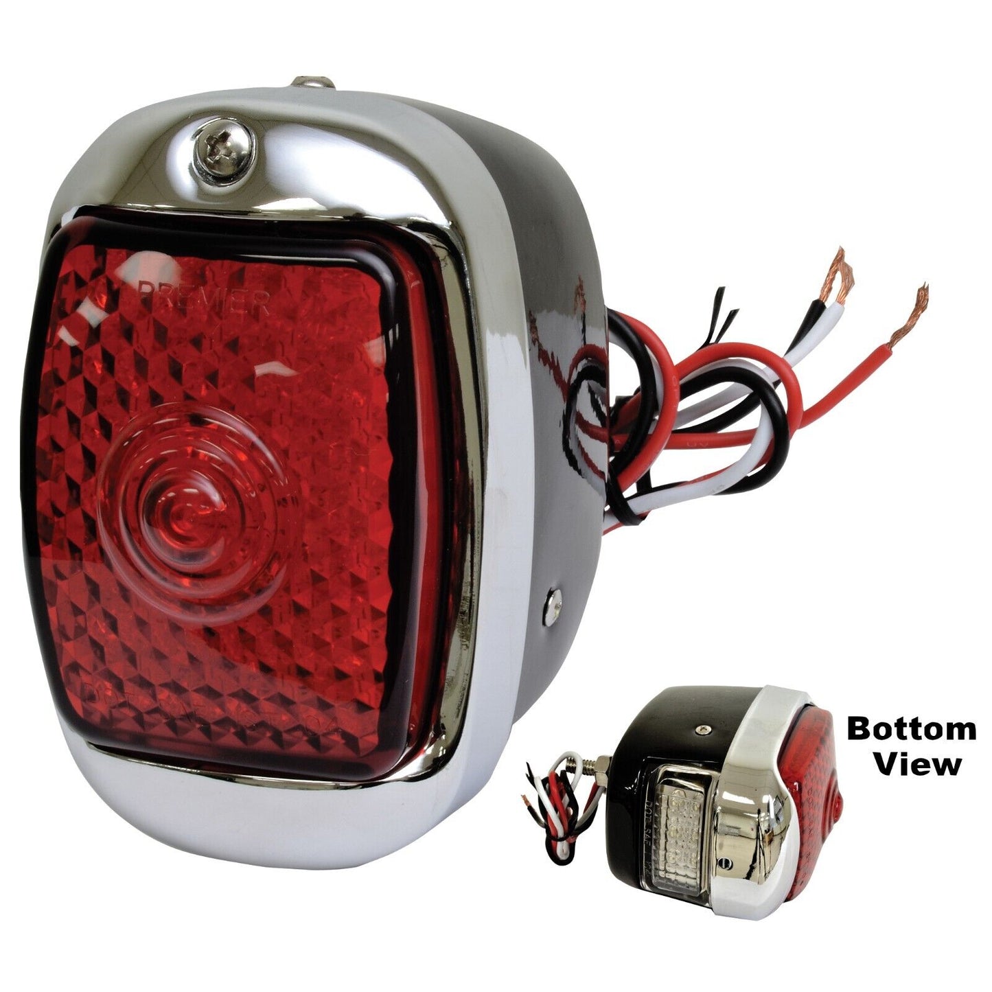 1940~1953 Chevy Pickup Truck Tail Lamp Light 45 LED Red Lens Black  Housing Left