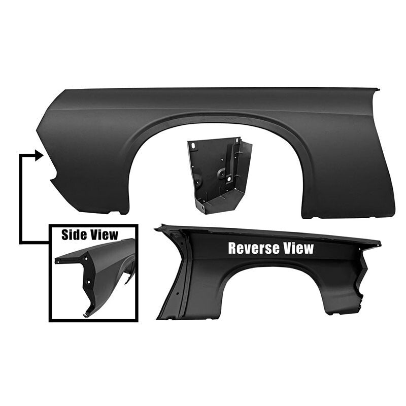 FRONT FENDER LH 1969-70 MERCURY COUGAR CUSTOM - (W/O HOLES)