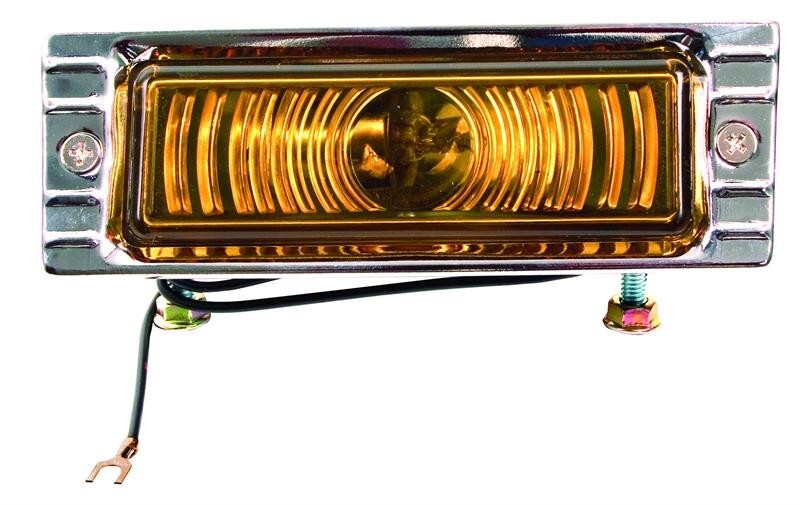 PARKING LAMP ASSEMBLY - CHROME TRIM  1947-53 CHEVROLET TRUCK AMBER LENS