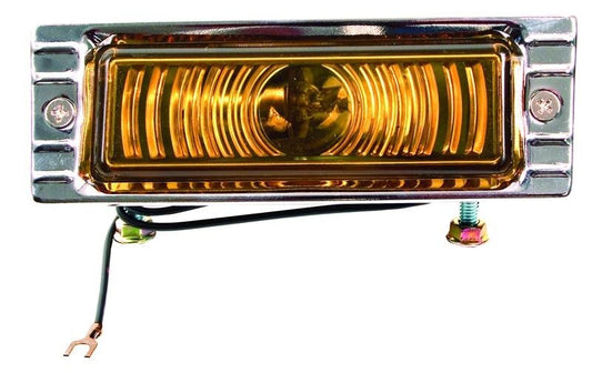 PARKING LAMP ASSEMBLY - CHROME TRIM  1947-53 CHEVROLET TRUCK AMBER LENS
