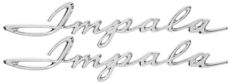 REAR QUARTER PANEL EMBLEM SCRIPT 1962 IMPALA PAIR