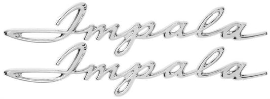 REAR QUARTER PANEL EMBLEM SCRIPT 1962 IMPALA PAIR