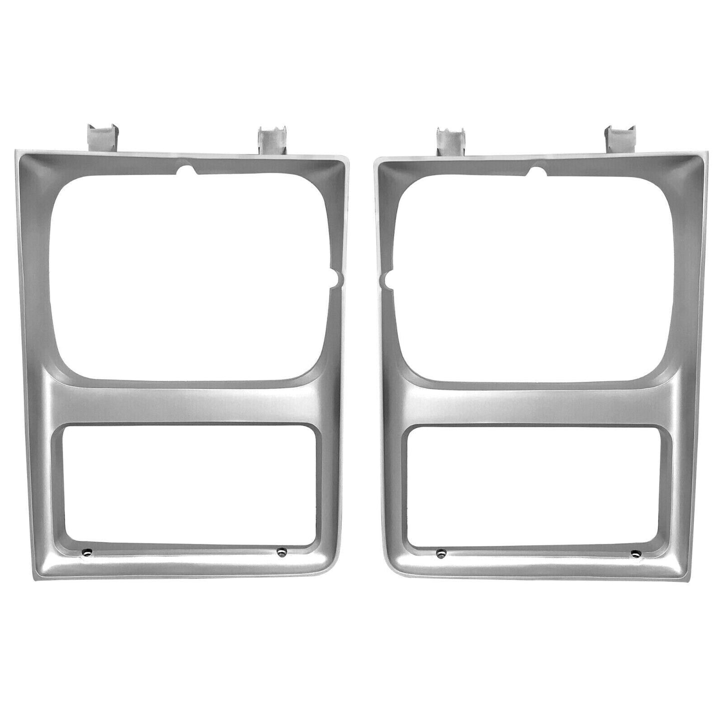 1985~1988 Chevy PU Blazer Suburban Silver Headlamp Door Single Rect 2 PCS Pair