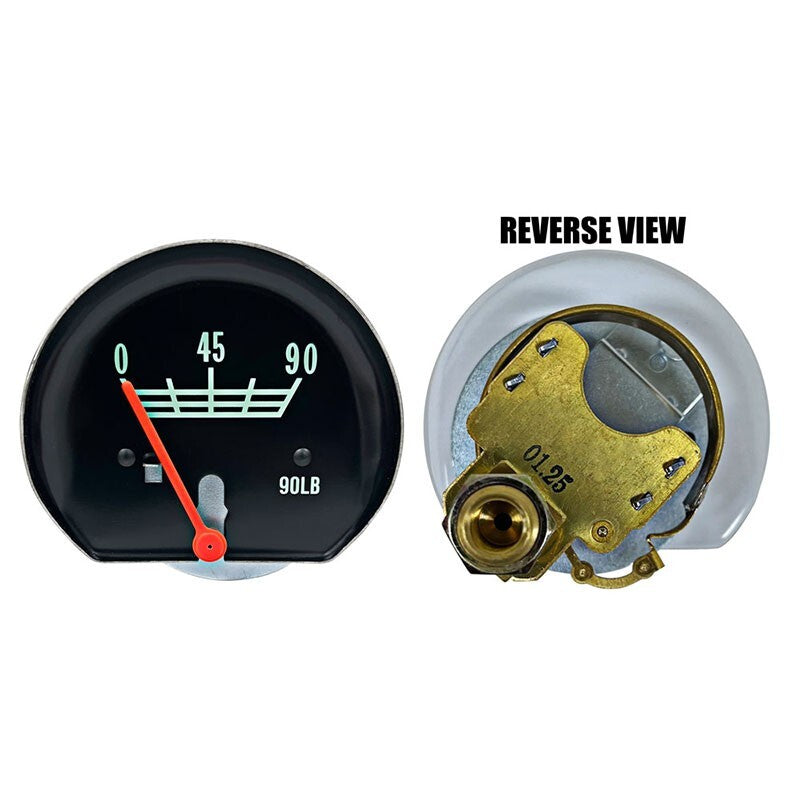 TRUCK OIL PRESSURE GAUGE 1967-72 CHEVROLET TRUCK W/ RED NEEDLE-0-90 lbs
