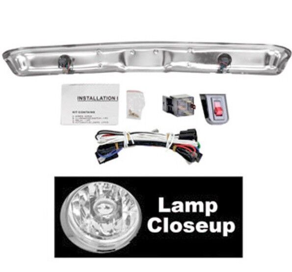 67~70 Chevy Pickup Truck Front Bumper Chrome w/Fog Light Wire Assembly Fleetside