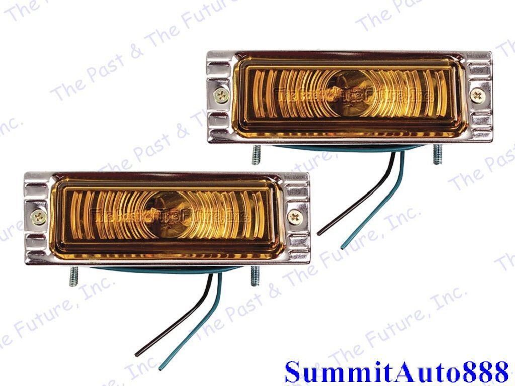 Chevy Pickup PU Truck Parking Park Lamp Light Assembly Amber 12V R&L CPPL4753-1P