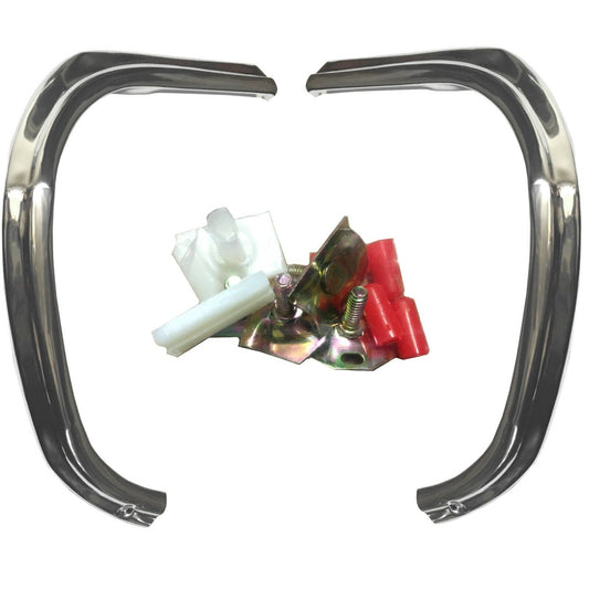 1964 Impala Grille Headlight Eyebrow Molding Pair Right & Left Polished Aluminum