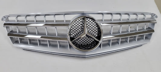 Silver Chrome W204 Grille,C Class 08-13, GRG-W204-0708G-FCL2-SL,(Fits: Mercedes)