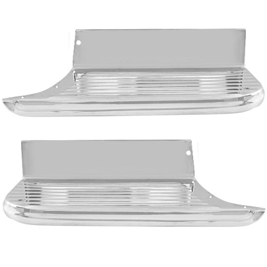 1955-66 Chevy Pickup Truck Bed Foot Step - Long Bed - Chrome Right & Left Pair