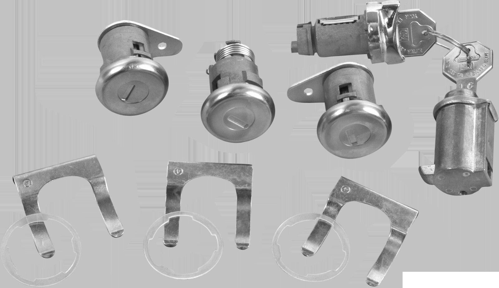 Lock Kit Original w/Short Cylinder Ignition Door Glovebox Trunk 1961-62 Impala