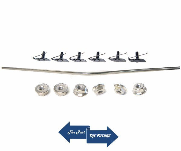 Stainless Steel Hood Lip Molding Trim w/ 12 Hardware 1969 Ford Mustang MSMG69-3S