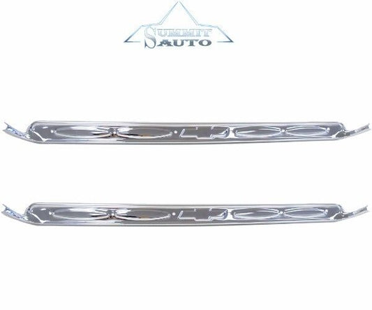 60-66 Chevy Pickup Truck Chromed Door Sill Scuff Plates w/ Bow-Tie Right & Left