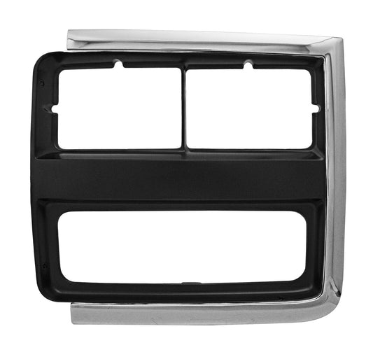 1989 ~ 1991 Chevy PU Jimmy Chrome/Black Headlamp Door Dual Rect Left Side 