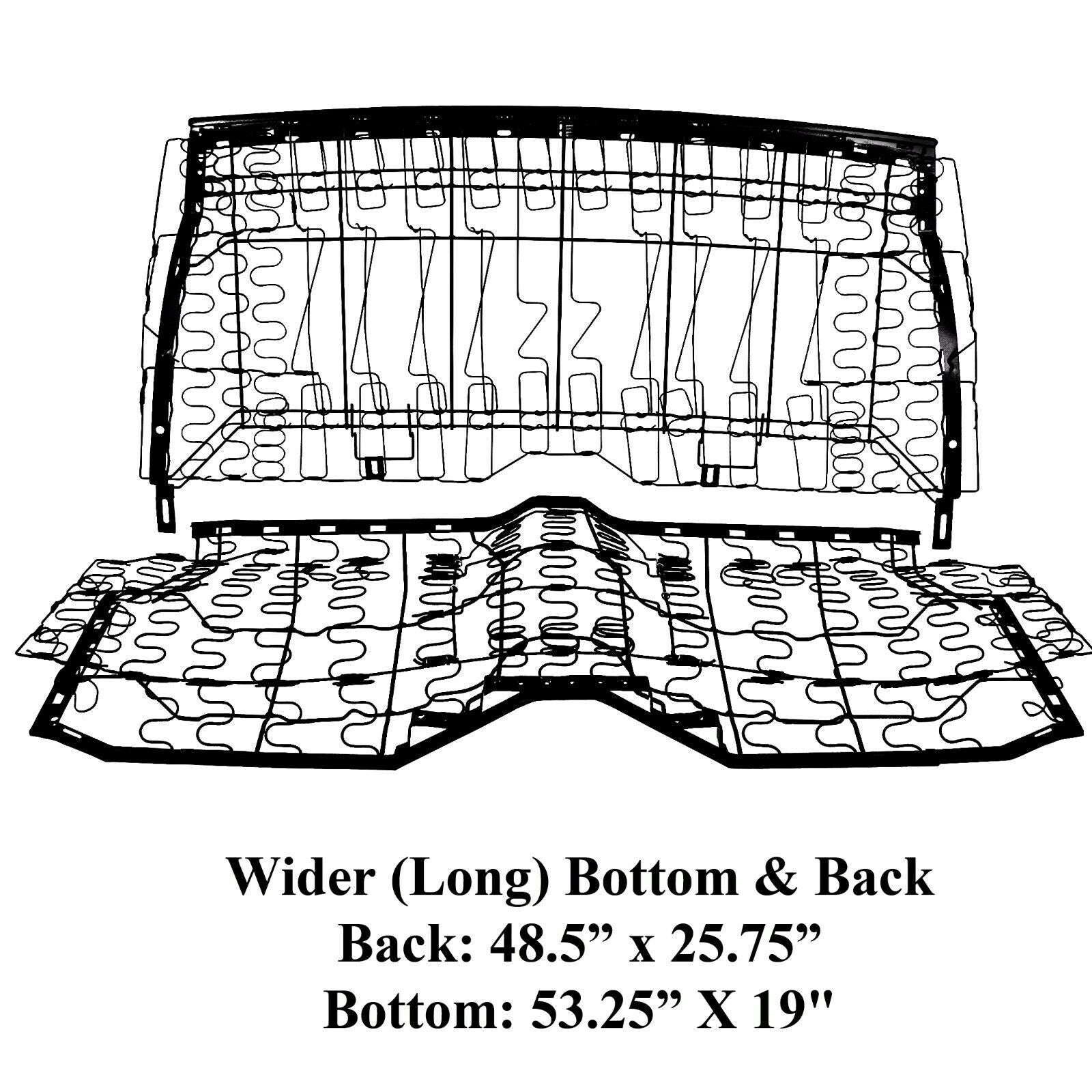 1967~1969 Camaro Firebird Rear Seat Spring Frame Set Wider(Long) Bottom & Back