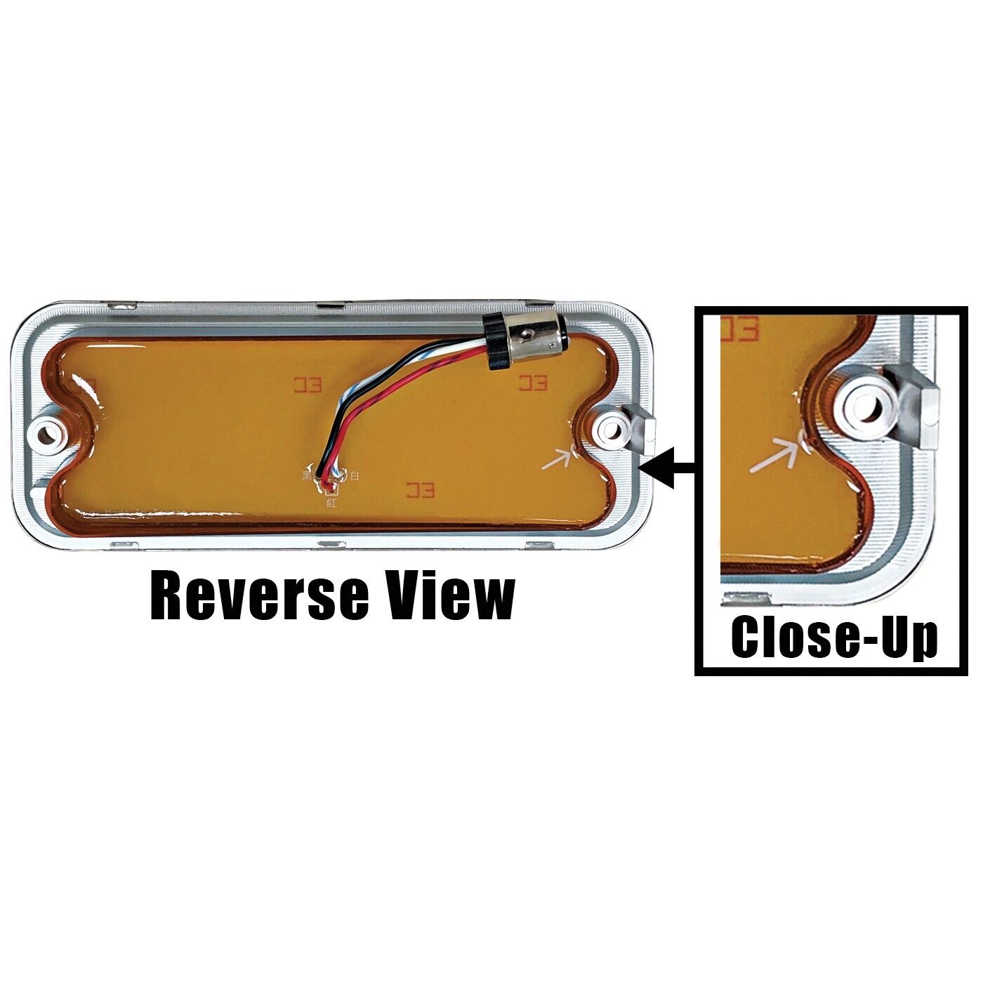 1973~1980 Chevy Pickup Truck Park Lamp Light Assembly LED Amber Lens Right Side