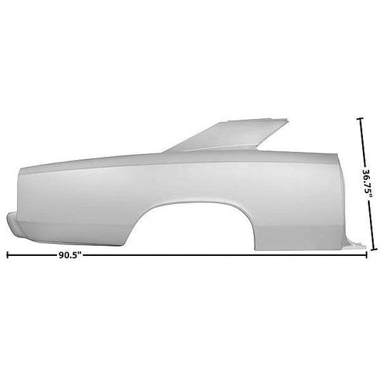 1966 1967 Chevelle Quarter Panel Full w/Sail Coupe Right Side WEP Steel Dynacorn