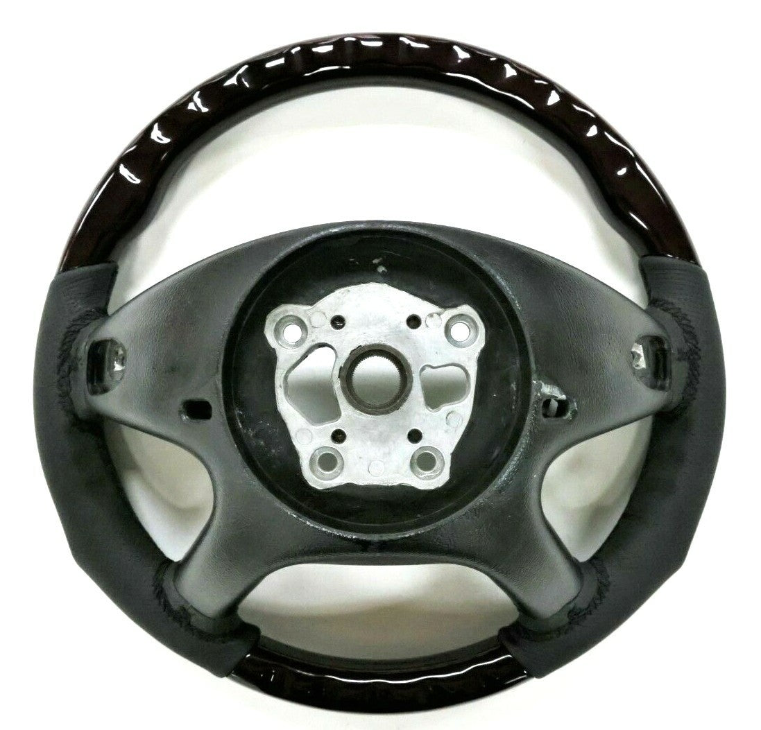 Fits 2005~2008 Mercedes M Class W164 Steering Wheel Walnut + Black Leather  V2