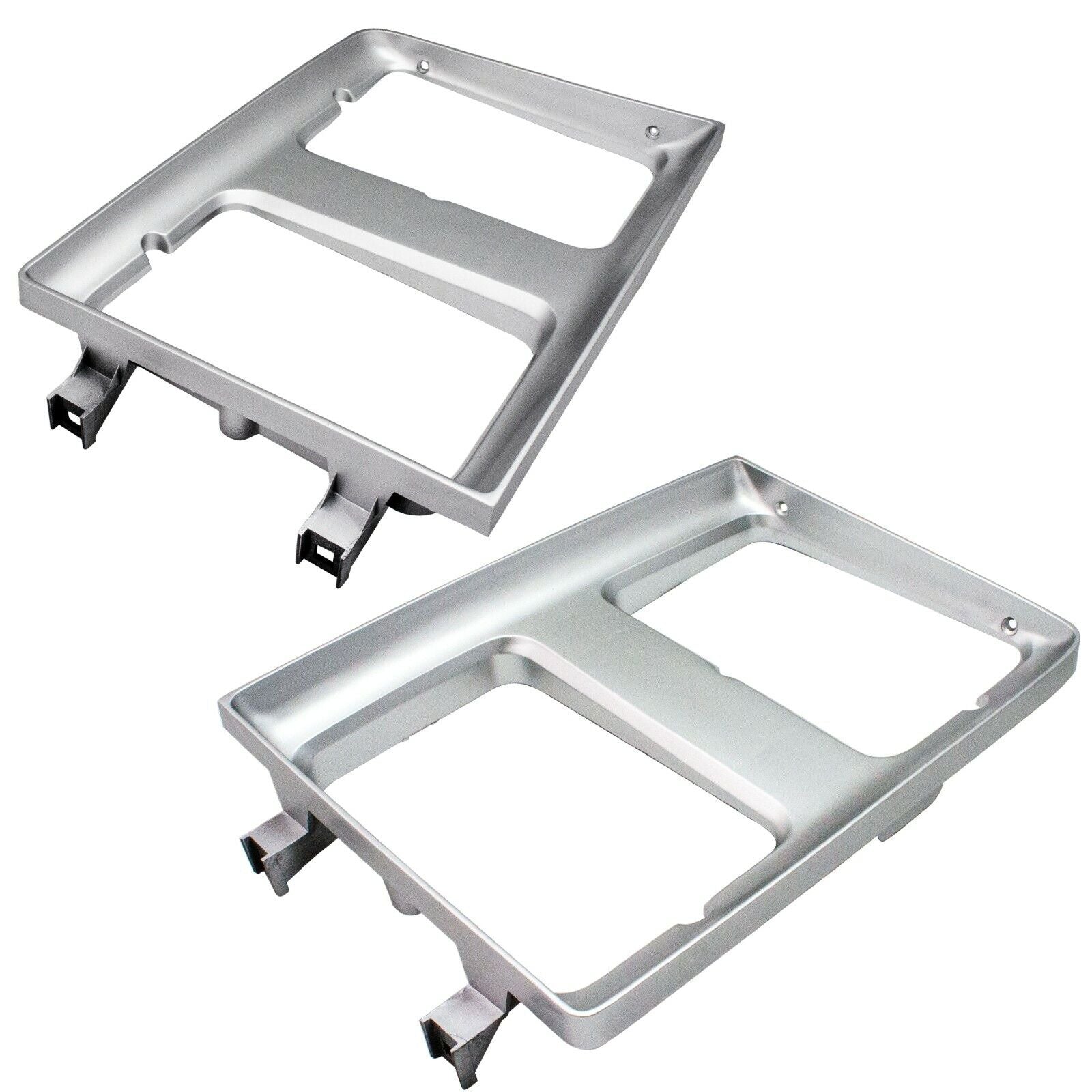 1985 ~ 1988 Chevy PU Blazer Suburban Silver Headlamp Door Dual Rect 2 PCS Pair