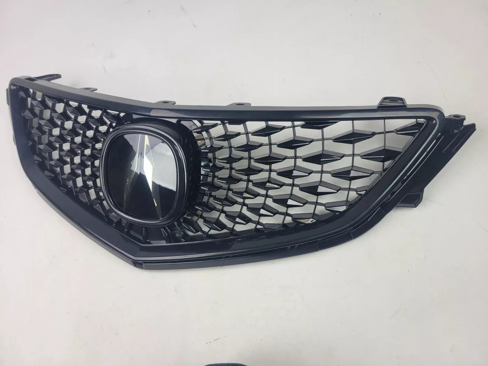 For 2015-2017 Acura TLX 2018 Style Gloss Black Front Bumper Upper Grille Grill