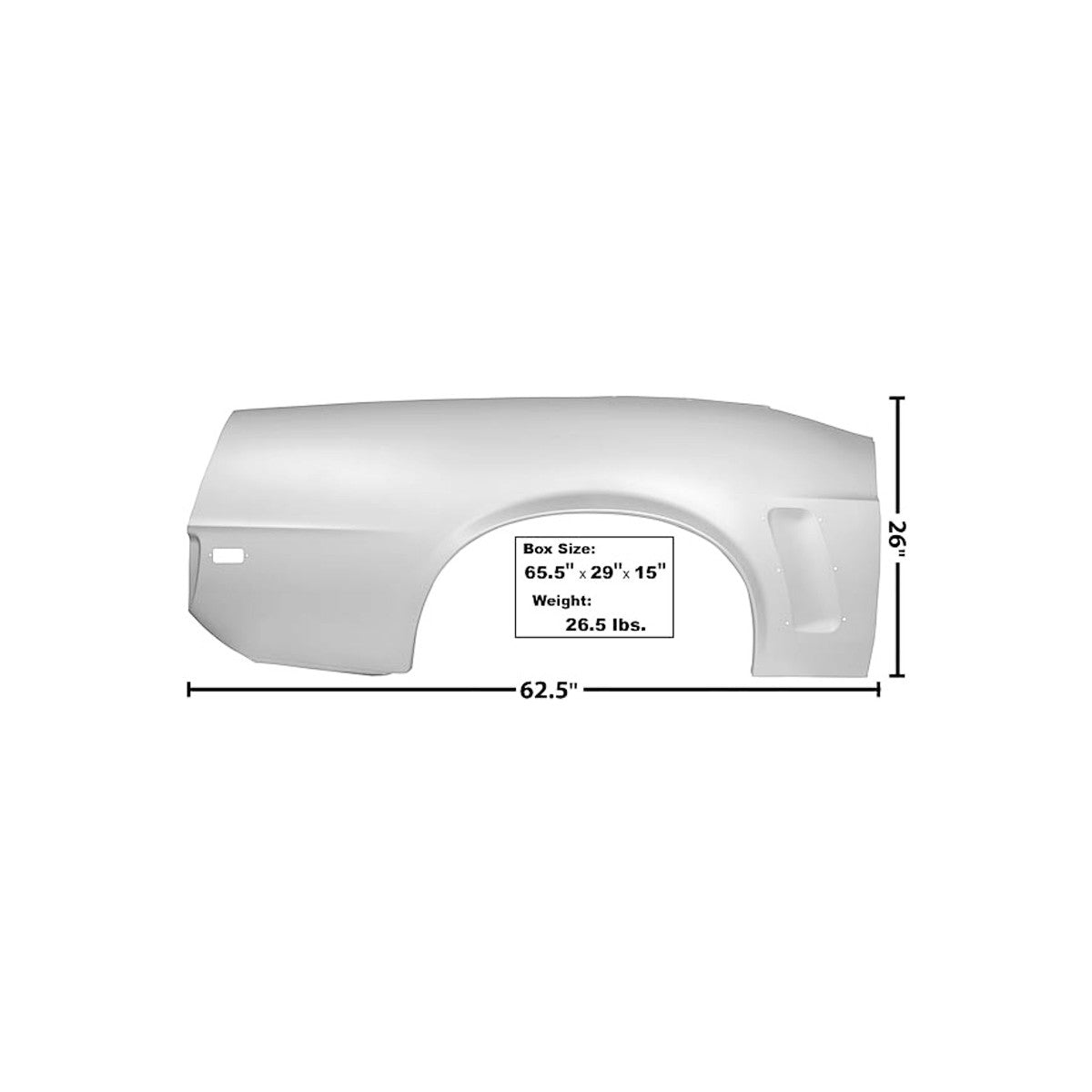 Full Quarter Panel - Weld Through 69 Mustang Conv. - Right(Passenger) MSQP69-2R