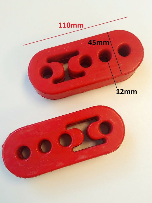 Fits  Replacement Rubber Exhaust Pipe Mount Mounting Bracket Hanger 2 PCS Red
