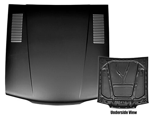 HOOD/STANDARD W/VENTS  1987-93 FORD MUSTANG BLACK