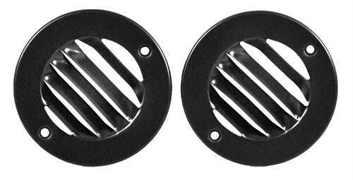 DEFROST ROUND LOUVER VENTS SET 1961+-64 FORD TRUCK 2 PCS BLACK