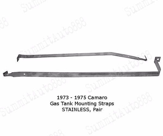 1973 1974 1975 Camaro Gas / Fuel Tank Mounting Straps STAINLESS STEEL, Pair