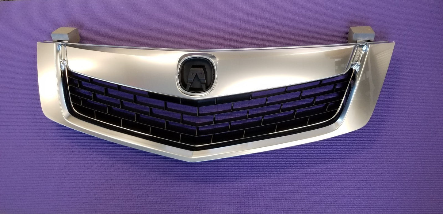 Fits 09-10 ACURA TSX SEDAN GRILLE + UPPER LOWER MOULDING TRIM SATIN SILVER  3PC