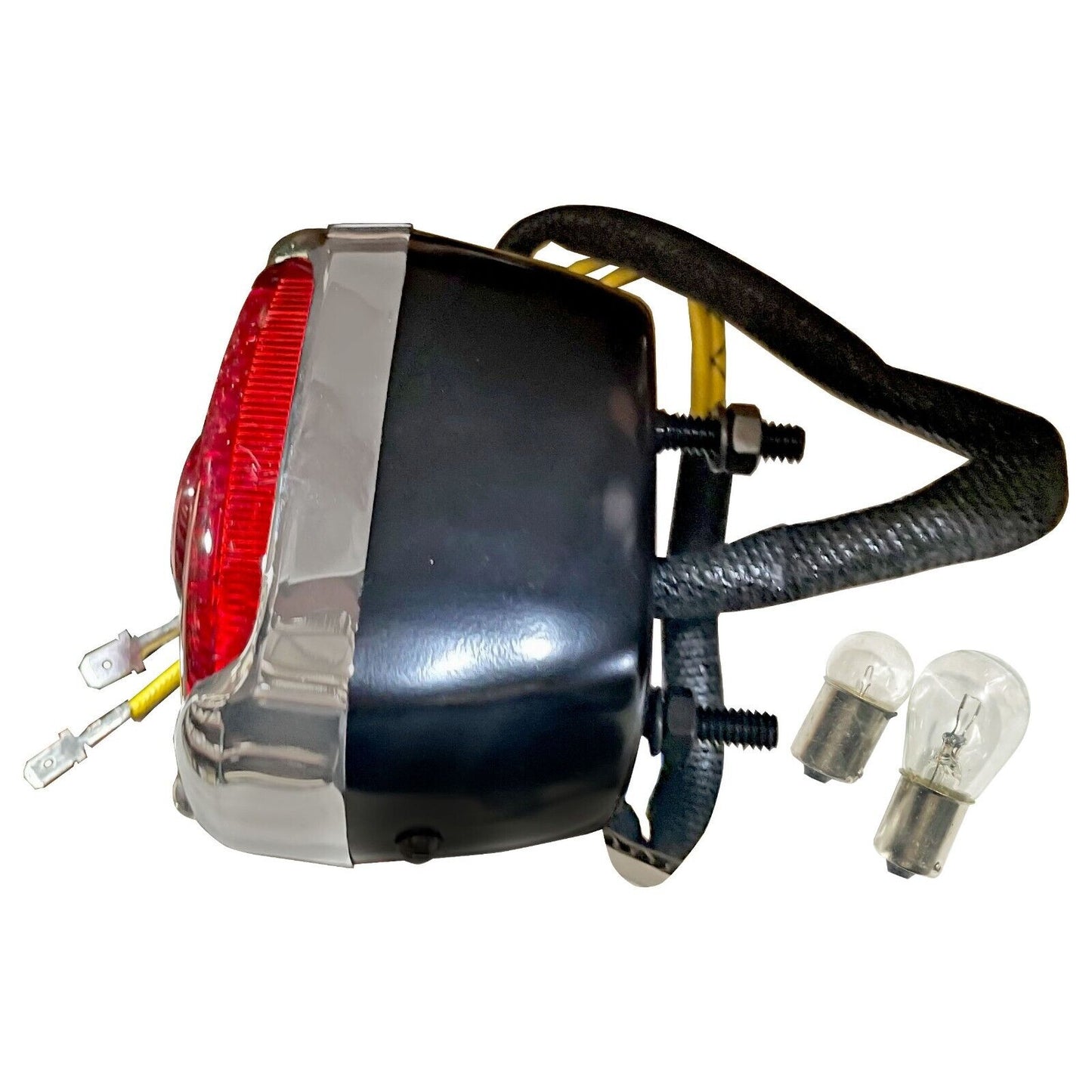 1940~1953 Chevy Truck Tail Lamp Light Red Lens Black w/Chrome Housing Right