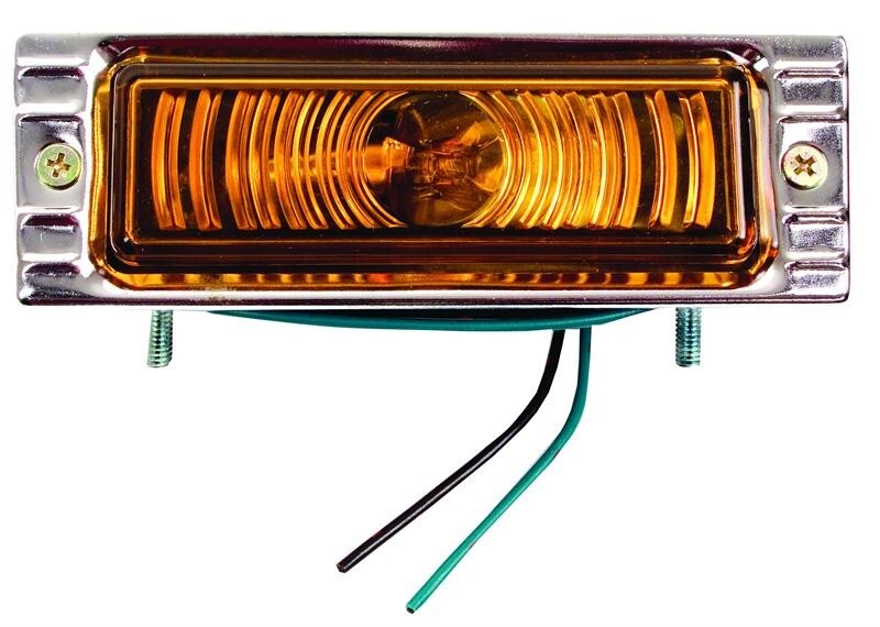 PARKING LAMP ASSEMBLY - CHROME TRIM  1947-53 CHEVROLET TRUCK AMBER LENS