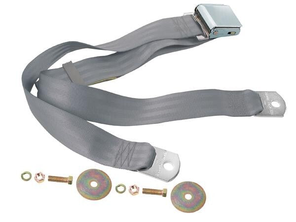 SEAT BELT LIGHT GRAY 60" LIFT BUCKLE LATCH FORD MUSTANG