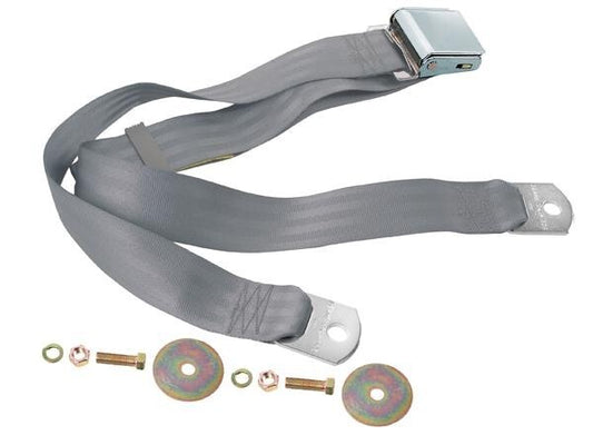 SEAT BELT LIGHT GRAY 60" LIFT BUCKLE LATCH FORD MUSTANG