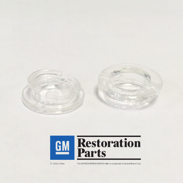 1967 Camaro Door Lock Locking Knob Ferrules Pair 2 Pieces Clear Plastic Dii New 