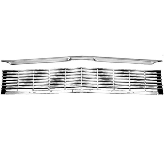 1968 1969 ChevyII Nova Grille & Hood Edge Molding Standard Polished Aluminum