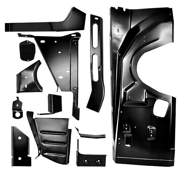 1970-74 Challenger & Barracuda Fender Inner Panel 12-Pieces Kit - RH
