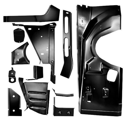 1970-74 Challenger & Barracuda Fender Inner Panel 12-Pieces Kit - RH